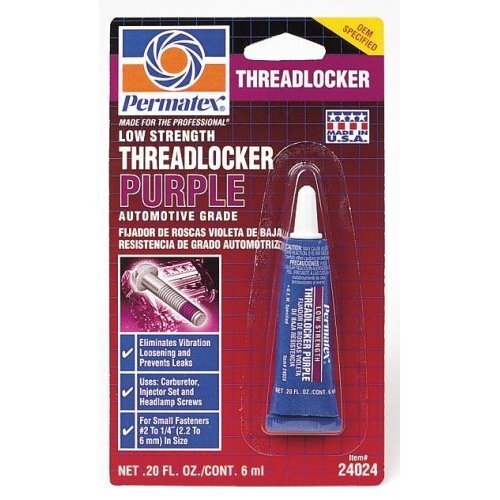 Permatex 24024 Low Strength Threadlocker PURPLE - 6Ml Tube Permatex 24024 Low Strength Threadlocker PURPLE - 6Ml Tube