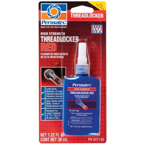 Permatex 27140  High Strength Threadlocker RED - 36 ml Bottle (271)