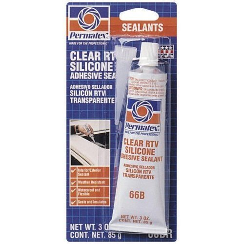Permatex 80050  Clear RTV Silicone Adhesive Sealant - 3 oz Tube (66B)