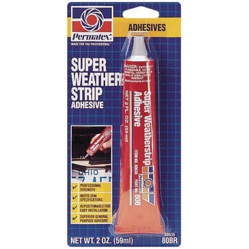 Permatex 80638 Super Weatherstrip Adhesive - 2 oz Tube (80B) Permatex 80638 Super Weatherstrip Adhesive - 2 oz Tube (80B)