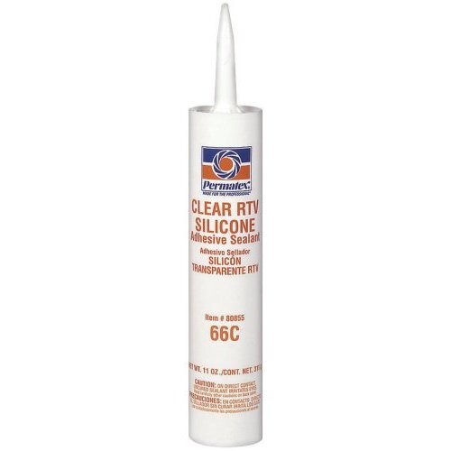 Permatex 80855  Clear RTV Silicone Adhesive Sealant - 11 oz Cartridge (66C)