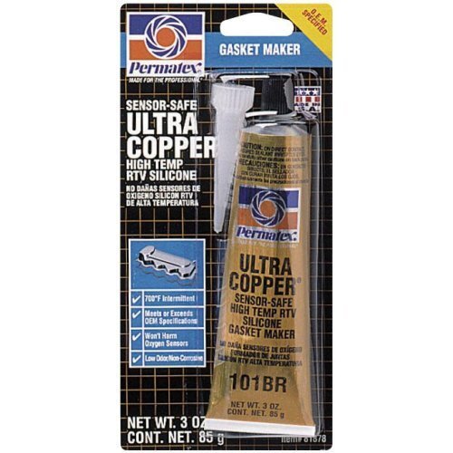 Permatex 81878  Ultra Copper Maximum Temperature RTV Silicone Gasket Maker - 3 oz Tube (101BR)