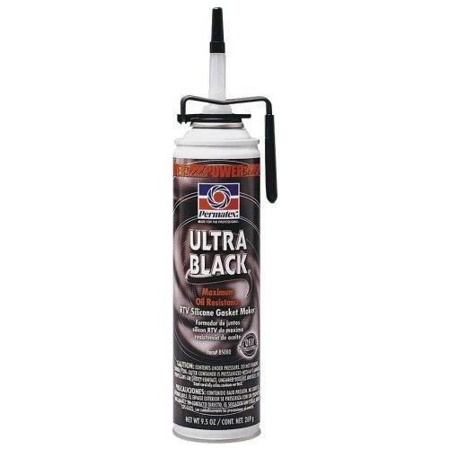 Permatex 85080 Ultra Black Maximum Oil Resistance RTV Silicone Gasket Maker - 9.5 oz PowerBead Can Permatex 85080 Ultra Black Maximum Oil Resistance RTV Silicone Gasket Maker - 9.5 oz PowerBead Can