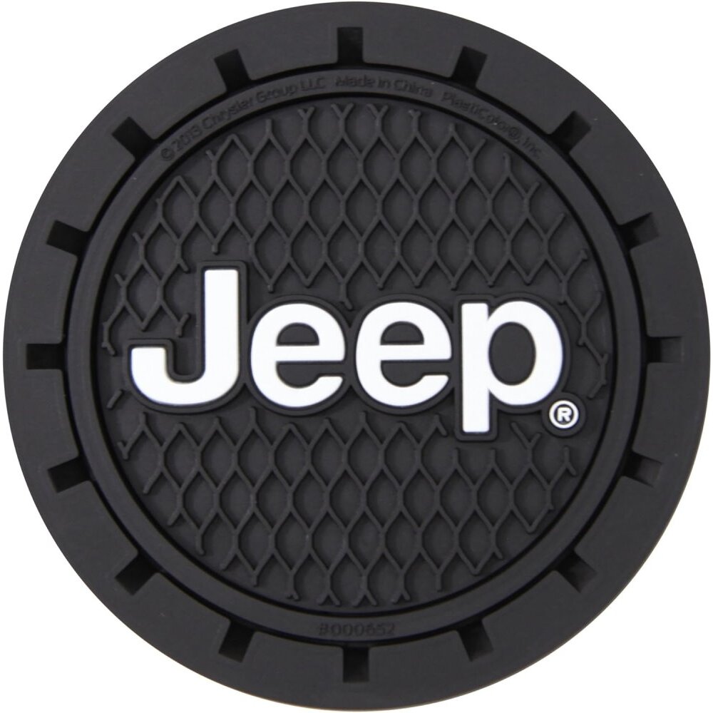 Plasticolor 652R01 Cup Holder Coasters with Jeep Logo - 2 per Package Plasticolor 652R01 Cup Holder Coasters with Jeep Logo - 2 per Package