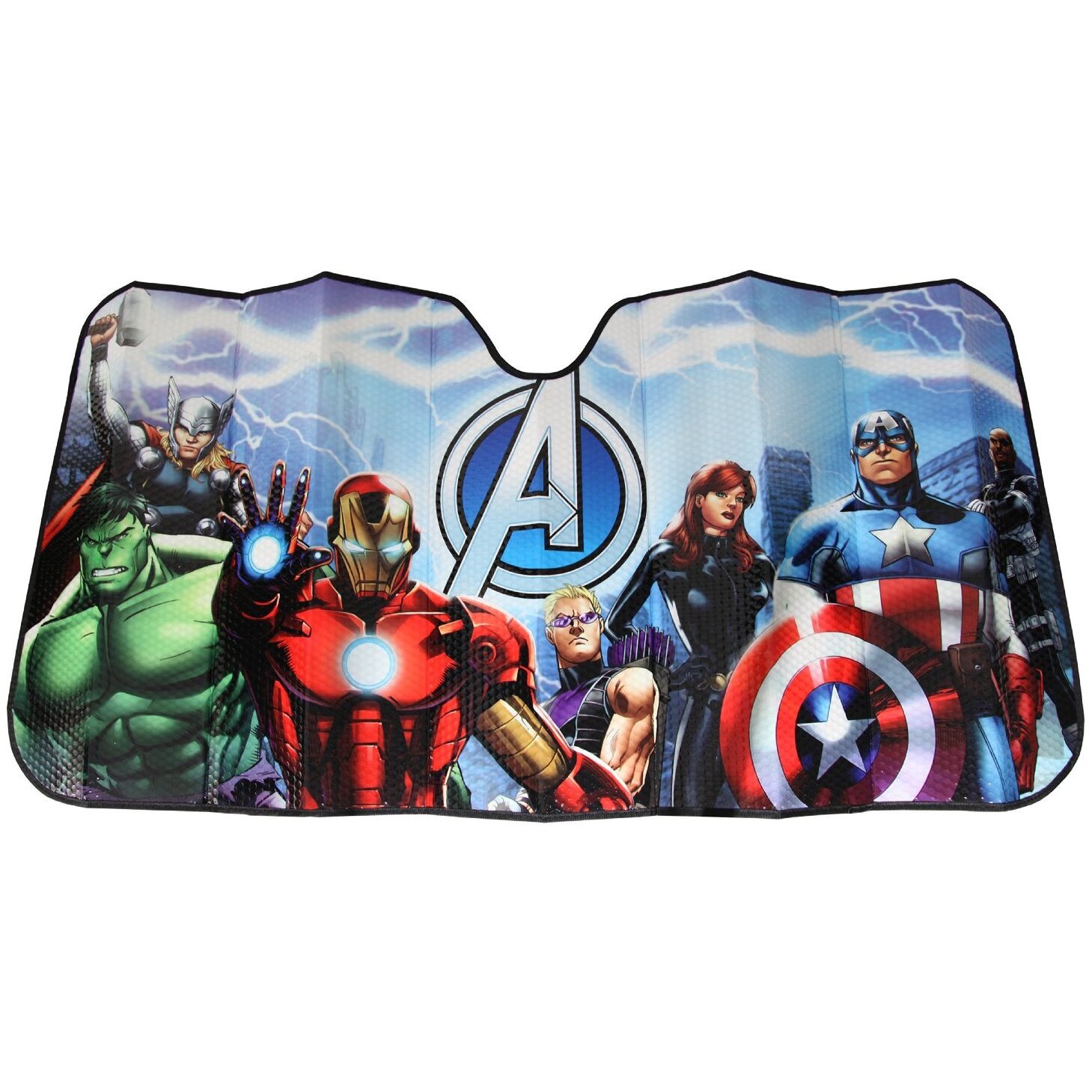 PlastiColor 3695R01 Accordion-Style Sunshade with Marvel Avengers PlastiColor 3695R01 Accordion-Style Sunshade with Marvel Avengers
