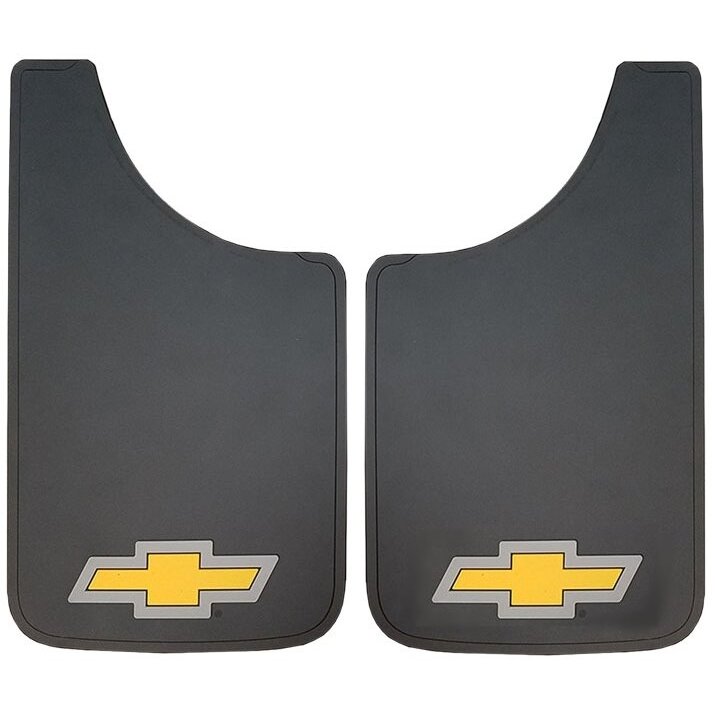 Plasticolor 540R03 Easy Fit 11" x 19" Mud Guards with Chevy Bowtie Logo - Set of 2 Plasticolor 540R03 Easy Fit 11" x 19" Mud Guards with Chevy Bowtie Logo - Set of 2