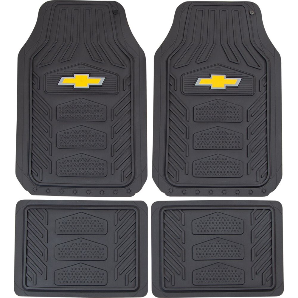 Plasticolor 1664R03  WeatherPro Floor Mats with Chevy Logo - 4 Piece Set