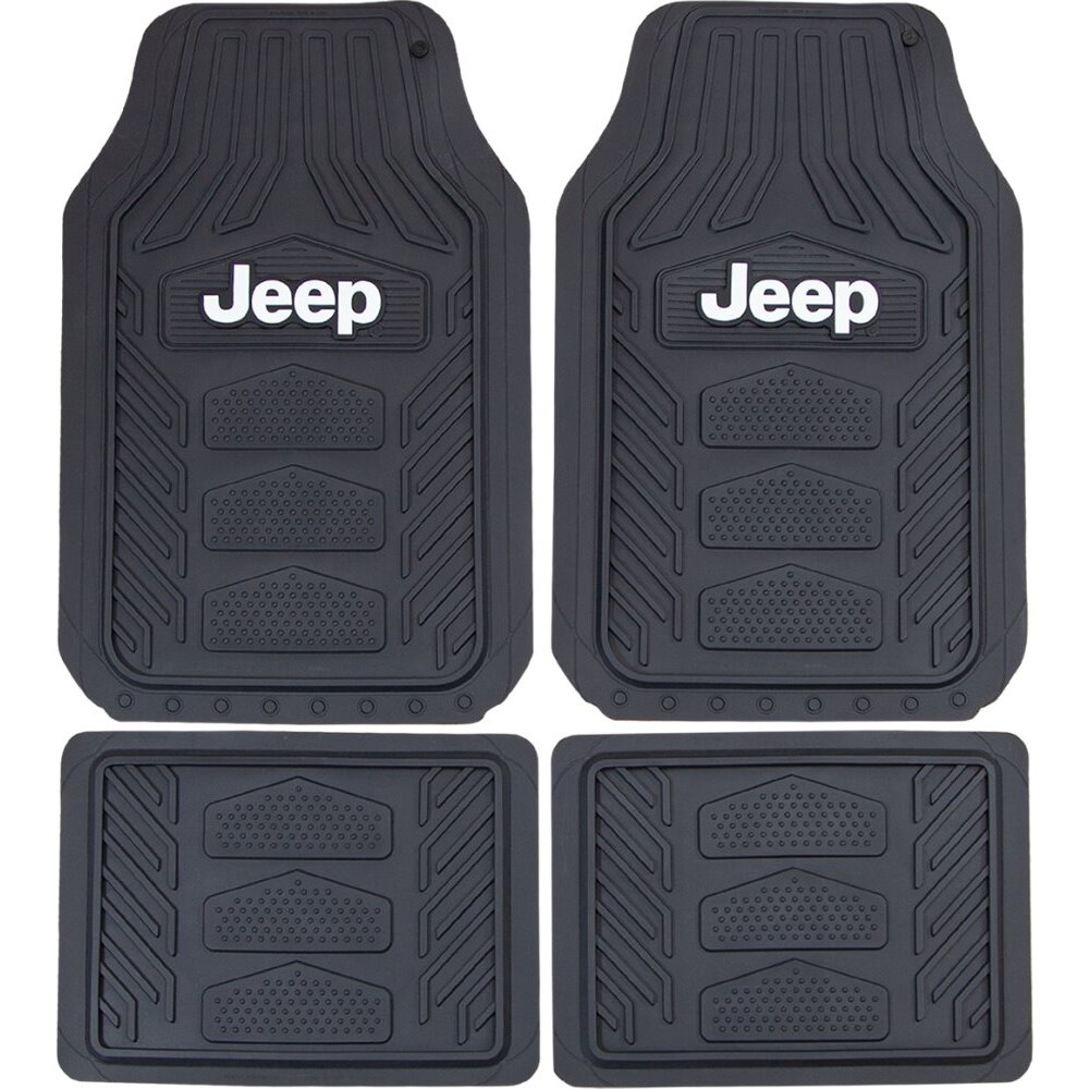 Plasticolor 1668R01  WeatherPro Floor Mats with Jeep Logo with Jeep Logo - 4 Piece Set