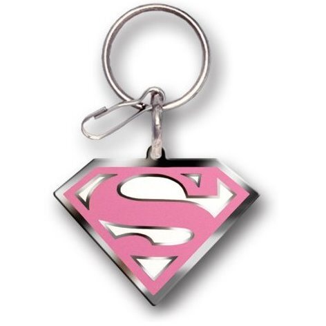PlastiColor 4030R31  Enamel Key Chain with Pink Supergirl Design