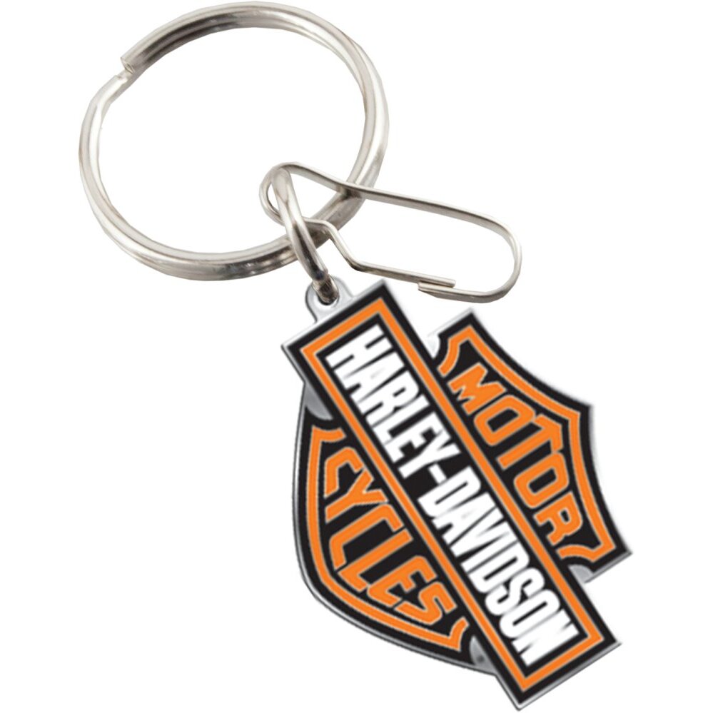 Plasticolor 4232R01  Enamel Key Chain with Harley-Davidson Orange Design