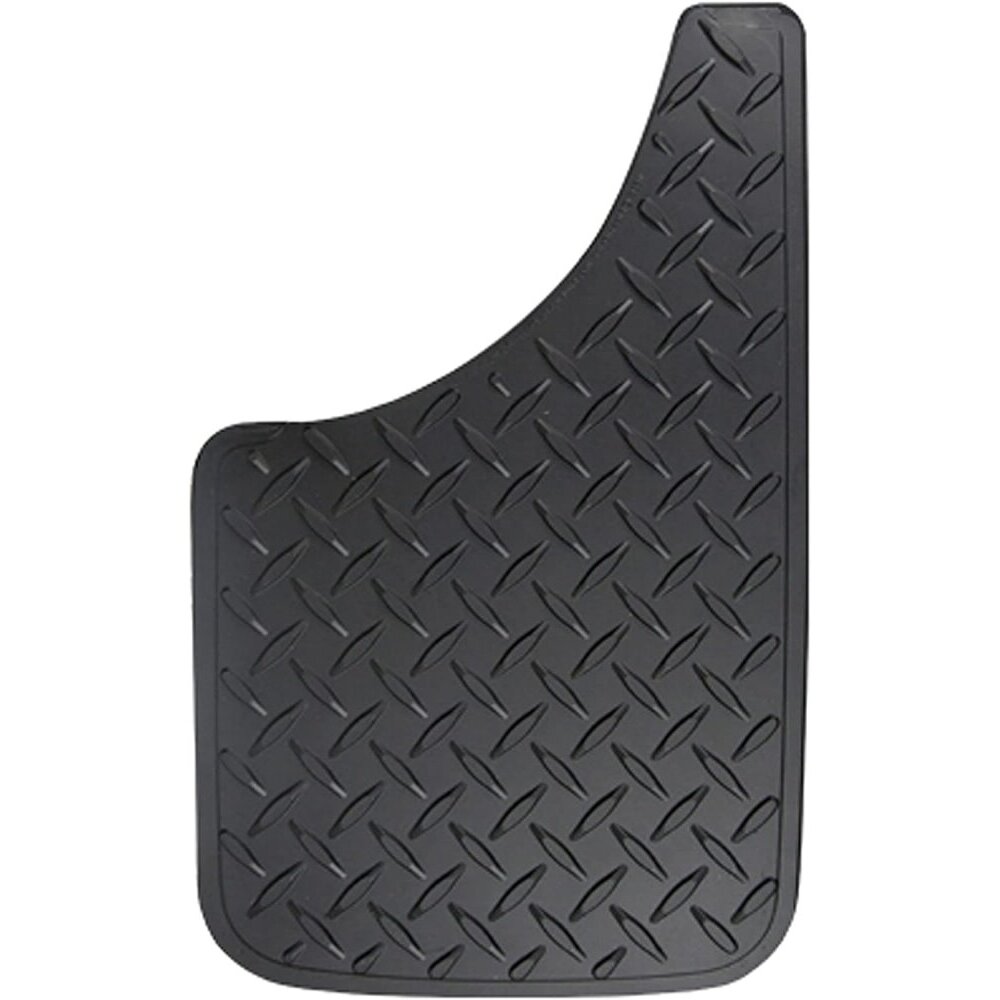 Plasticolor 529R01  Black Diamond Plate Style Easy Fit 9" x 15" Mud Guards - Set of 2