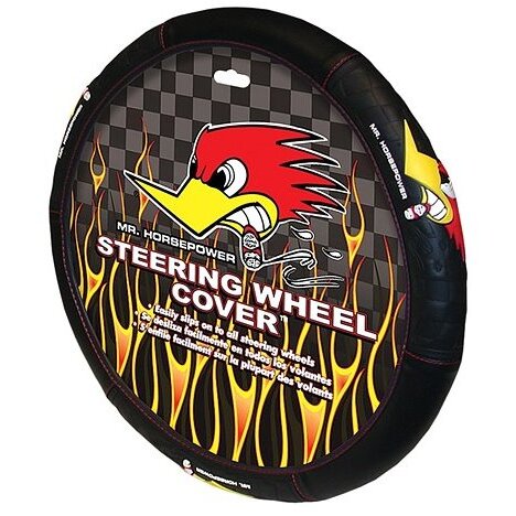 PlastiColor 6467R01  Steering Wheel Cover with Mr. Horsepower Design