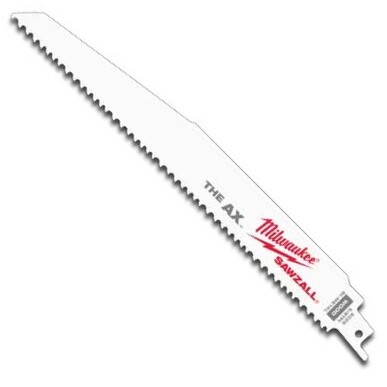 Milwaukee 48-00-5026 9" x 5/8TPI The Ax Sawzall Blade for Wood Cutting 5 Blades per Pack Milwaukee 48-00-5026 9" x 5/8TPI The Ax Sawzall Blade for Wood Cutting 5 Blades per Pack