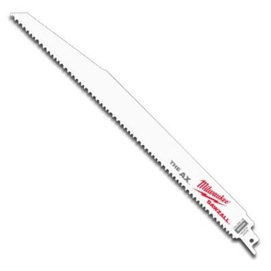 Milwaukee 48-00-5027 12" x 5/8TPI The Ax Sawzall Blade for Wood Cutting 5 Blades per Pack Milwaukee 48-00-5027 12" x 5/8TPI The Ax Sawzall Blade for Wood Cutting 5 Blades per Pack