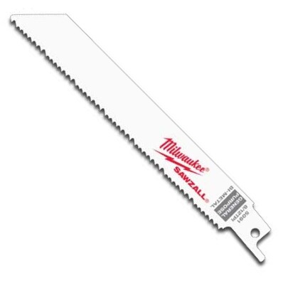 Milwaukee 48-00-5091  6" x 8/12TPI Sawzall Blade for General Purpose Cutting 5 Blades per Pack