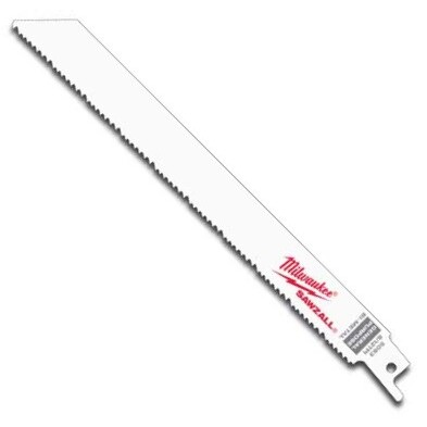 Milwaukee 48-00-5093  8" x 8/12TPI Sawzall Blade for General Purpose Cutting 5 Blades per Pack