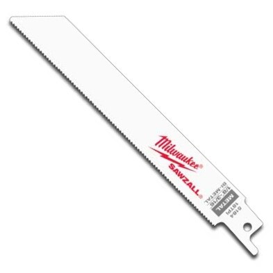 Milwaukee 48-00-5184  6" x 18TPI Sawzall Blade for Metal Cutting 3/4" Height 5 Blades per Pack
