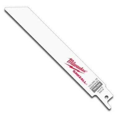Milwaukee 48-00-5186 6" x 24TPI Sawzall Blade for Metal Cutting 3/4" Height 5 Blades per Pack Milwaukee 48-00-5186 6" x 24TPI Sawzall Blade for Metal Cutting 3/4" Height 5 Blades per Pack
