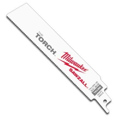 Milwaukee 48-00-5782  6" x 14TPI The Torch Sawzall Blade for Demolition Metal Cutting 5 Blades per Pack