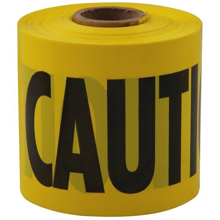 Empire Level 77-0201  200' x 3" Barricade "Caution" Tape - Yellow Commercial Grade