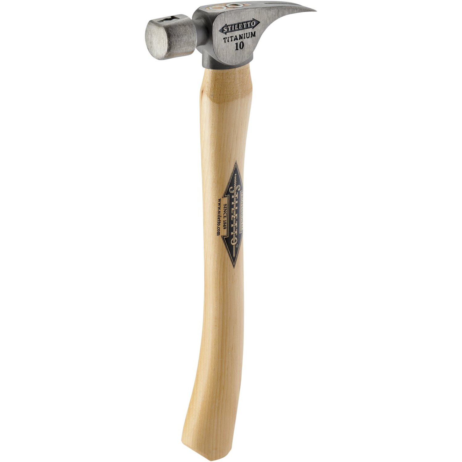 Stiletto FH10-C 10 oz Titanium Smooth Face Finish Hammer with 14" Curved Handle