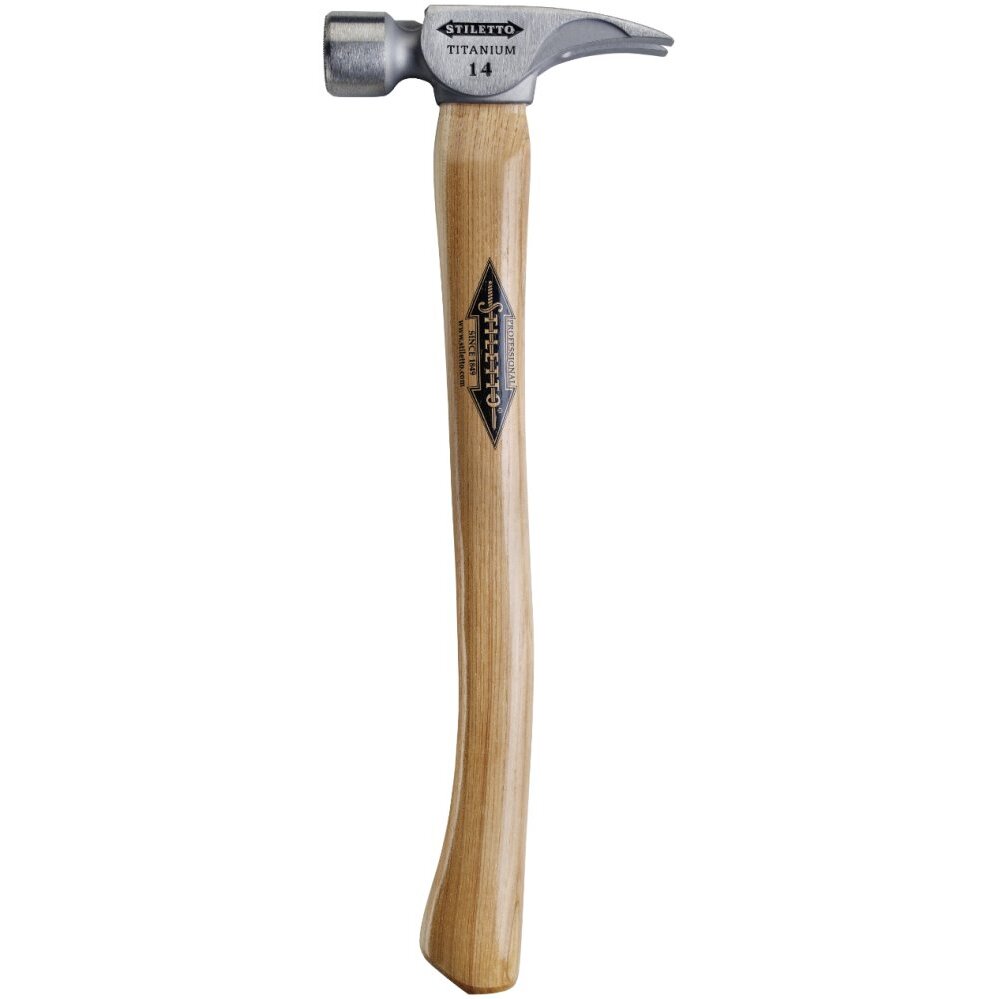 Stiletto TI14MC 14oz Titanium, Milled Face, Curved Handle Framing Hammer Stiletto TI14MC 14oz Titanium, Milled Face, Curved Handle Framing Hammer