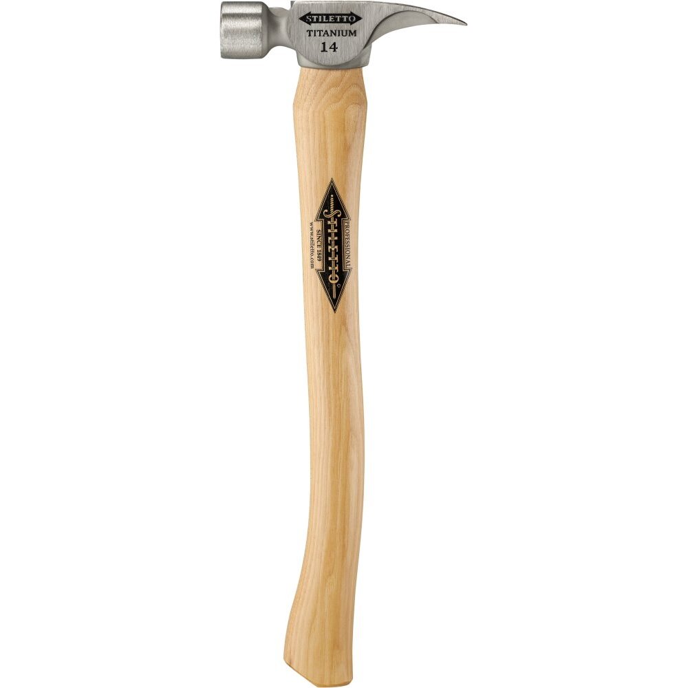Stiletto TI14SC 14oz Titanium, Smooth Face, Curved Handle Framing Hammer Stiletto TI14SC 14oz Titanium, Smooth Face, Curved Handle Framing Hammer