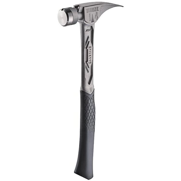 Stiletto TIB14RSC 14-oz TIBONE Titanium Hammer Smooth Face with Curved Handle Stiletto TIB14RSC 14-oz TIBONE Titanium Hammer Smooth Face with Curved Handle