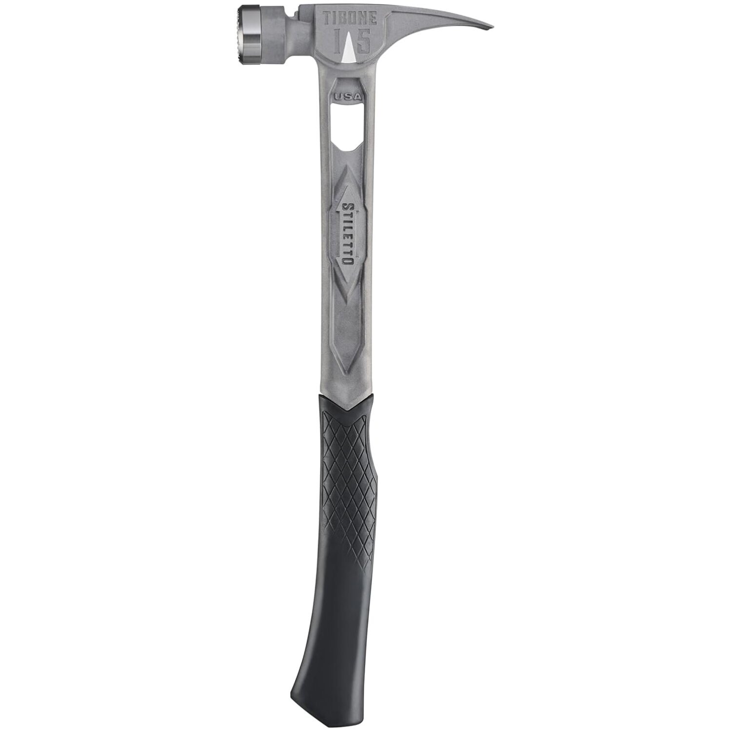 Stiletto TIB15MC 15-oz TIBONE Titanium Hammer Milled Face with Curved Handle Stiletto TIB15MC 15-oz TIBONE Titanium Hammer Milled Face with Curved Handle