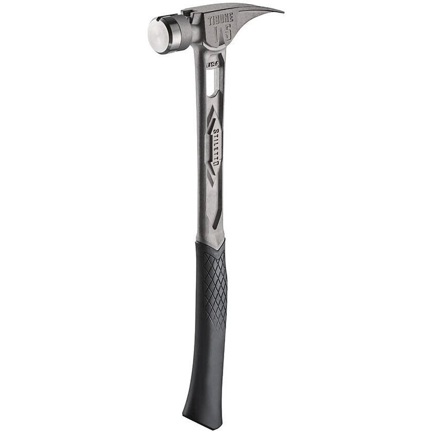 Stiletto TIB15SC 15-oz TIBONE Titanium Hammer Smooth Face with Curved Handle Stiletto TIB15SC 15-oz TIBONE Titanium Hammer Smooth Face with Curved Handle