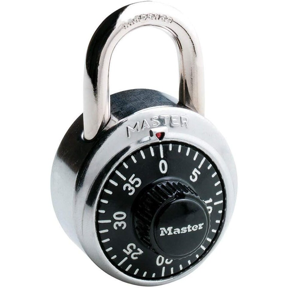 Master Lock 1500D  1-7/8" Wide Black Dial Combination Padlock with 3/4" Shackle Height
