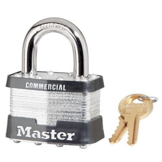 Master Lock 5KA-A204  2" Wide Keyed Alike Commercial Grade Laminated Padlock with 1" Shackle Height - Keyed to A204 Key Code