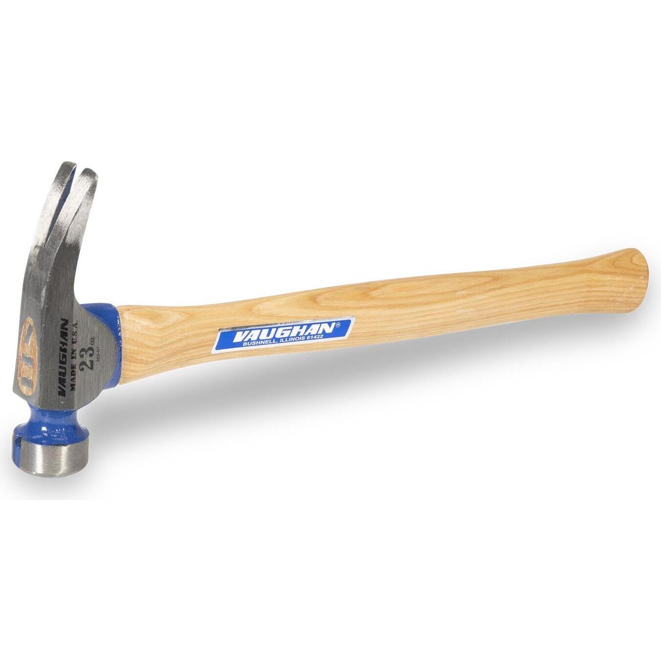 Vaughan 103-00 23-oz Milled Face Professional California Framer Hammer with 17" Straight Hickory Handle (CF1)