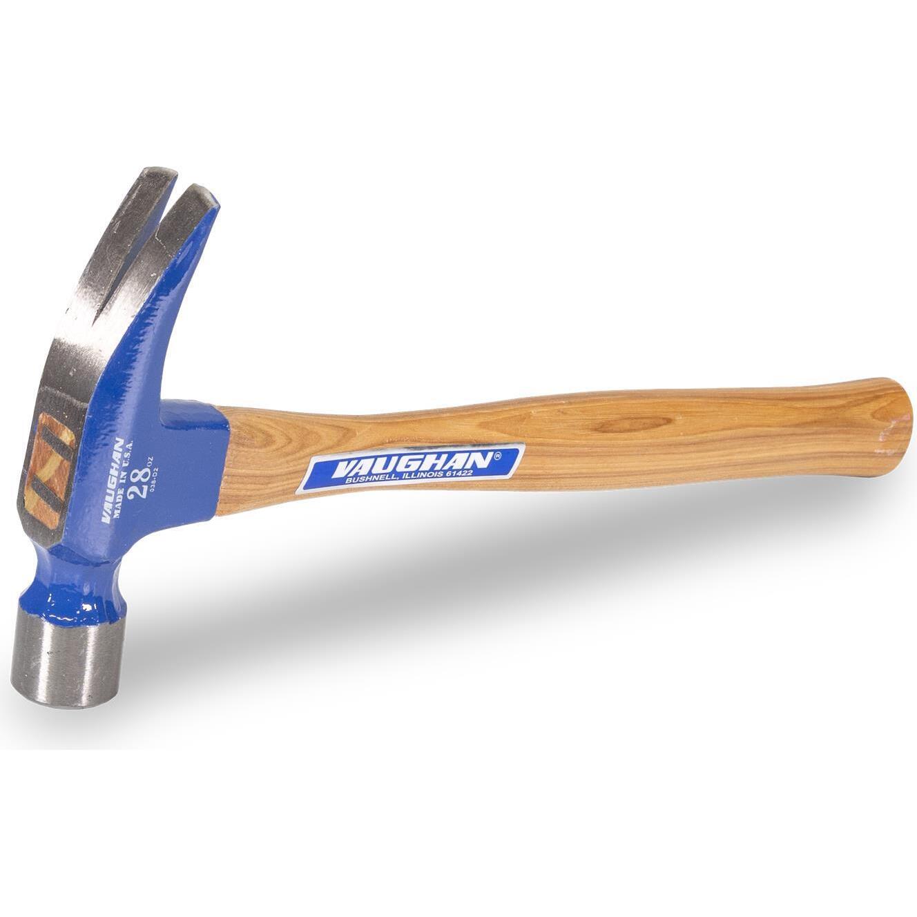 Vaughan 106-02  28-oz Smooth Face Linemans Straight Claw Professional Rip Hammer with 15" Straight Hickory Handle (606S)