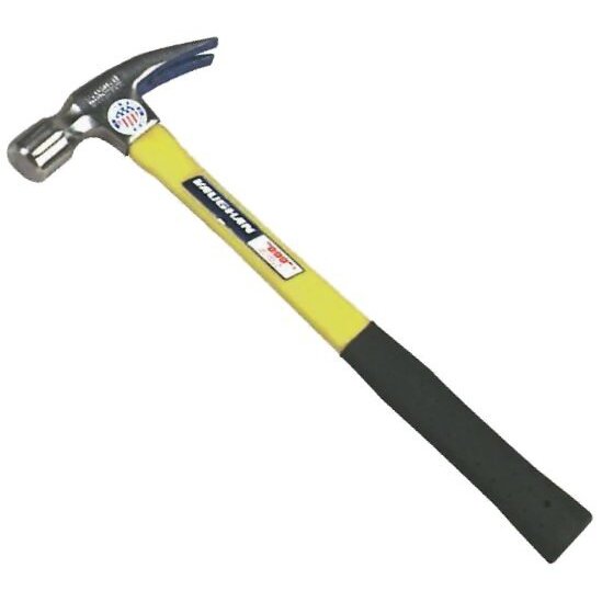 Vaughan 123-38  24-oz Milled Face "999" Straight Claw Ripping Hammer with 17" Straight Fiberglass Handle (FS505M)