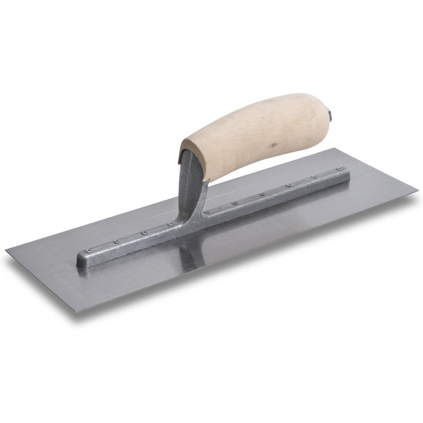 QLT by Marshalltown FT362  Stainless Steel 12" x 4" Riveted Finishing Trowels with Wood Handle (13801)