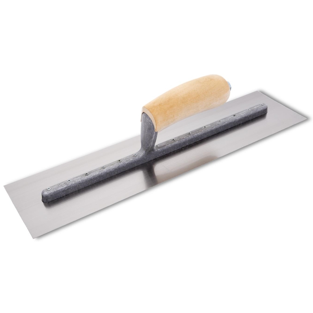 QLT by Marshalltown FT364  Stainless Steel 16" x 4" Riveted Finishing Trowels with Wood Handle (13803)
