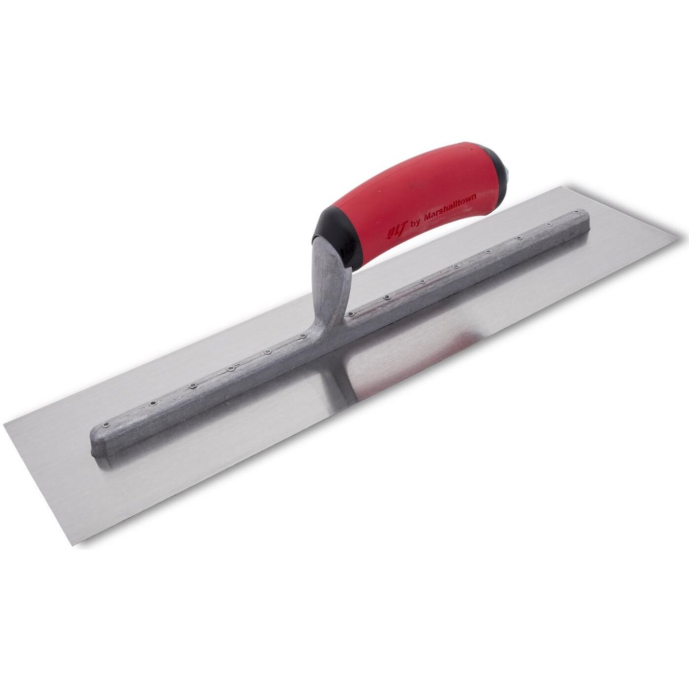 QLT by Marshalltown FT373R  Stainless Steel 14" x 4" Riveted Finishing Trowels with Soft Grip Handle (13818)