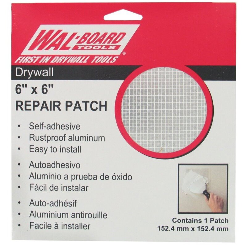 Wal-Board Tools 054-006 6" x 6" Self-Adhering Drywall Repair Patch Wal-Board Tools 054-006 6" x 6" Self-Adhering Drywall Repair Patch