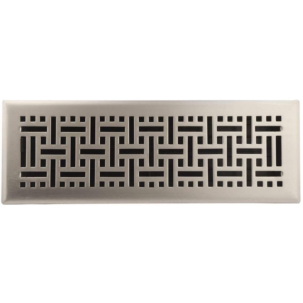 Accord AMFRSNB414 Satin Nickel Finished Metal Faceplate Floor Register with Wicker Design for 4" x 14" Duct Opening Accord AMFRSNB414 Satin Nickel Finished Metal Faceplate Floor Register with Wicker Design for 4" x 14" Duct Opening