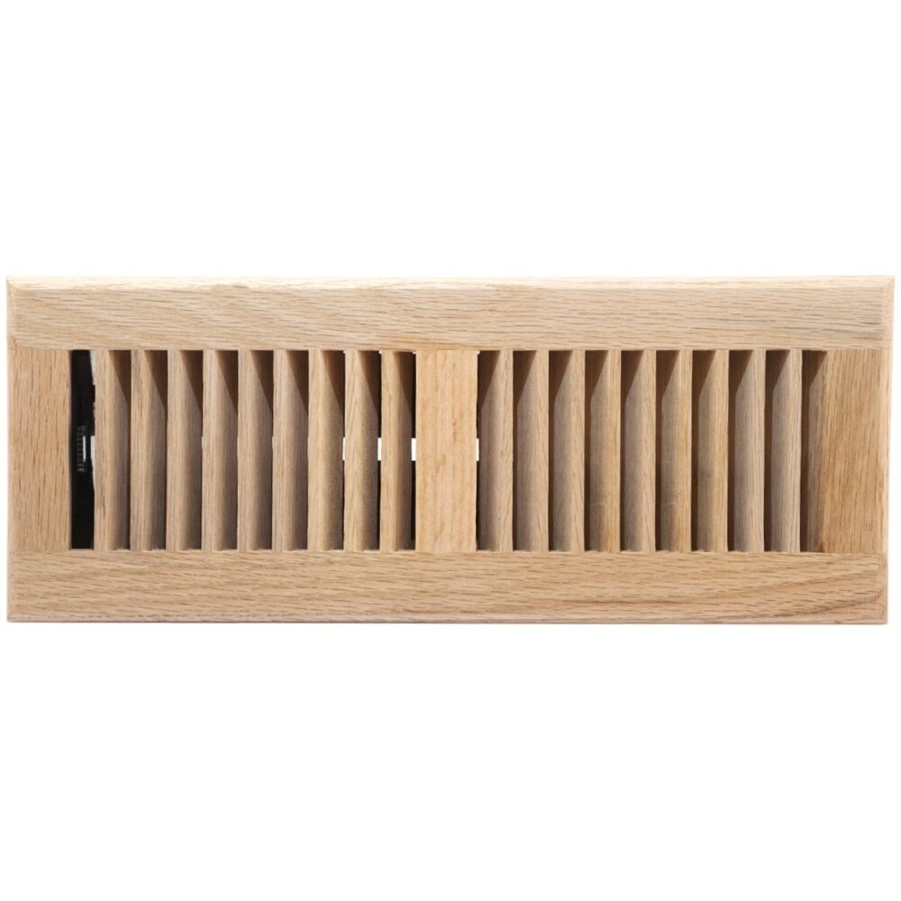 Accord AOFROUL412  Unfinished Oak Floor Register with Louvered Design for 4" x 12" Duct Opening