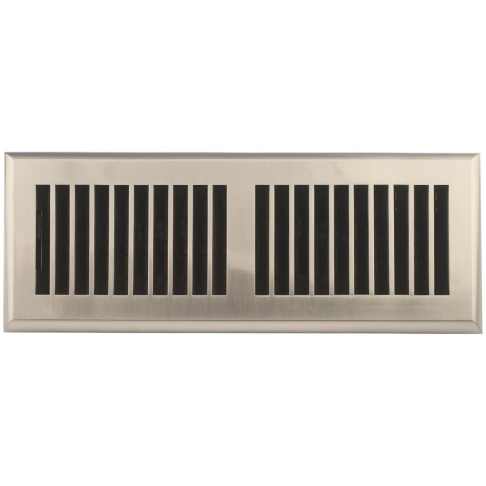 Accord APFRSNL412 Satin Nickel Finish Plastic Floor Register with Louvered Design for 4" x 12" Duct Opening Accord APFRSNL412 Satin Nickel Finish Plastic Floor Register with Louvered Design for 4" x 12" Duct Opening
