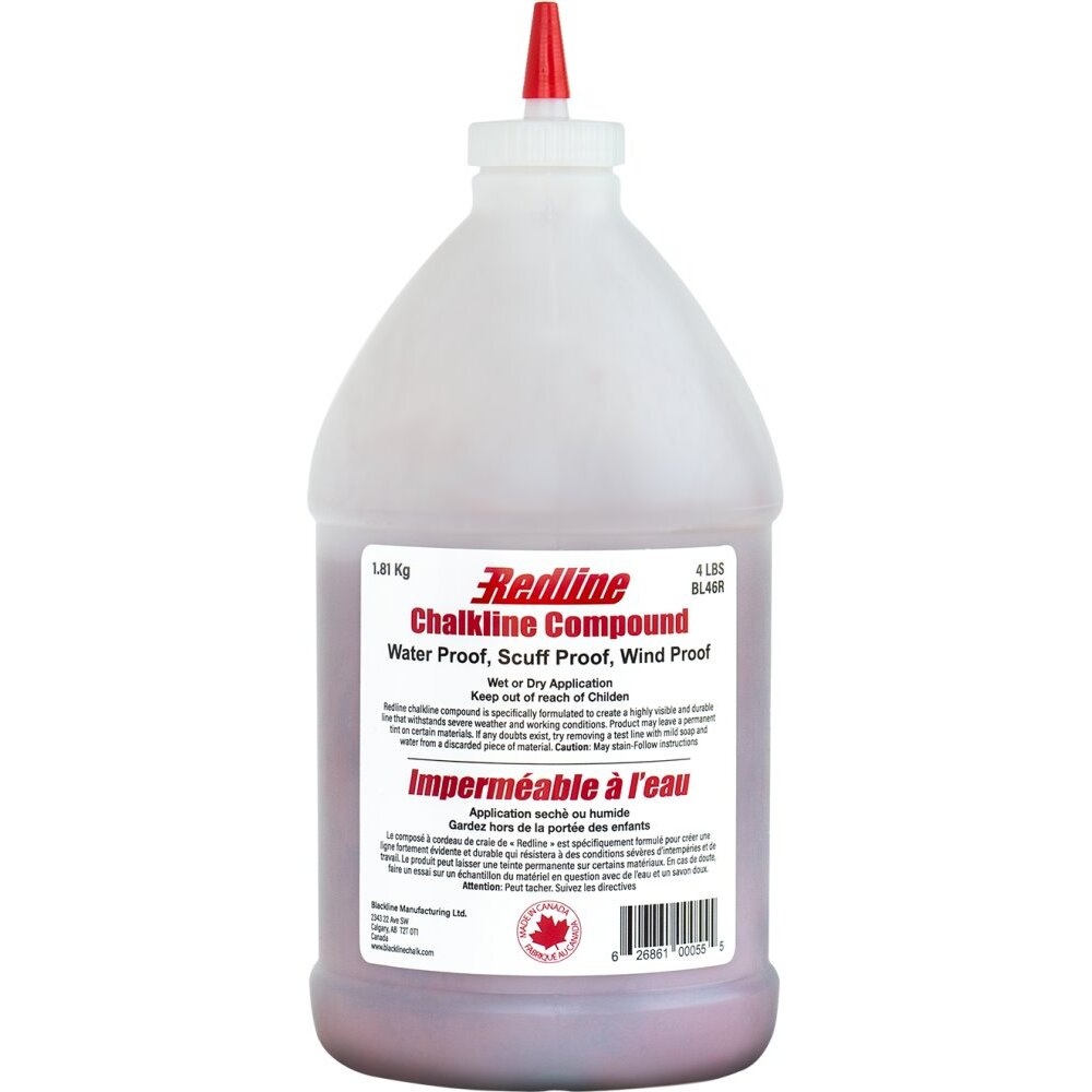 Blackline Manufacturing BL46R Red Water Proof Chalk Line Compound - 4 lb Refill Bottle Blackline Manufacturing BL46R Red Water Proof Chalk Line Compound - 4 lb Refill Bottle