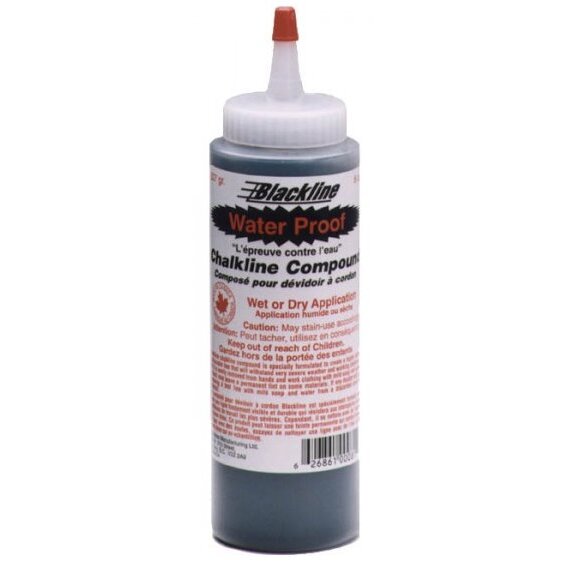 Blackline Manufacturing BL816  Black Water Proof Chalk Line Compound - 8 oz Refill Bottle