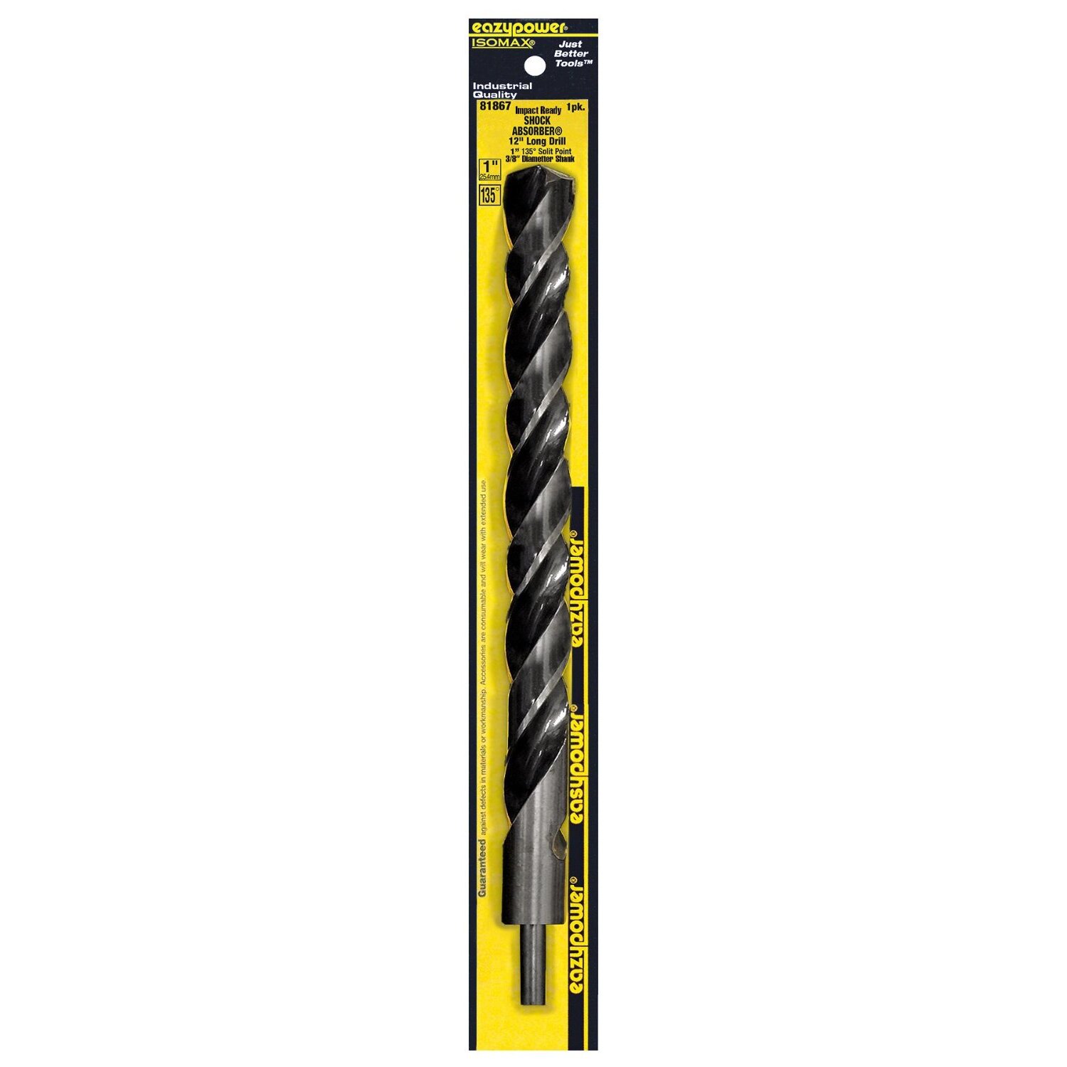 EazyPower 81867 1" x 12" HSS Long Drill Bit with 3/8" Reduced Shank EazyPower 81867 1" x 12" HSS Long Drill Bit with 3/8" Reduced Shank