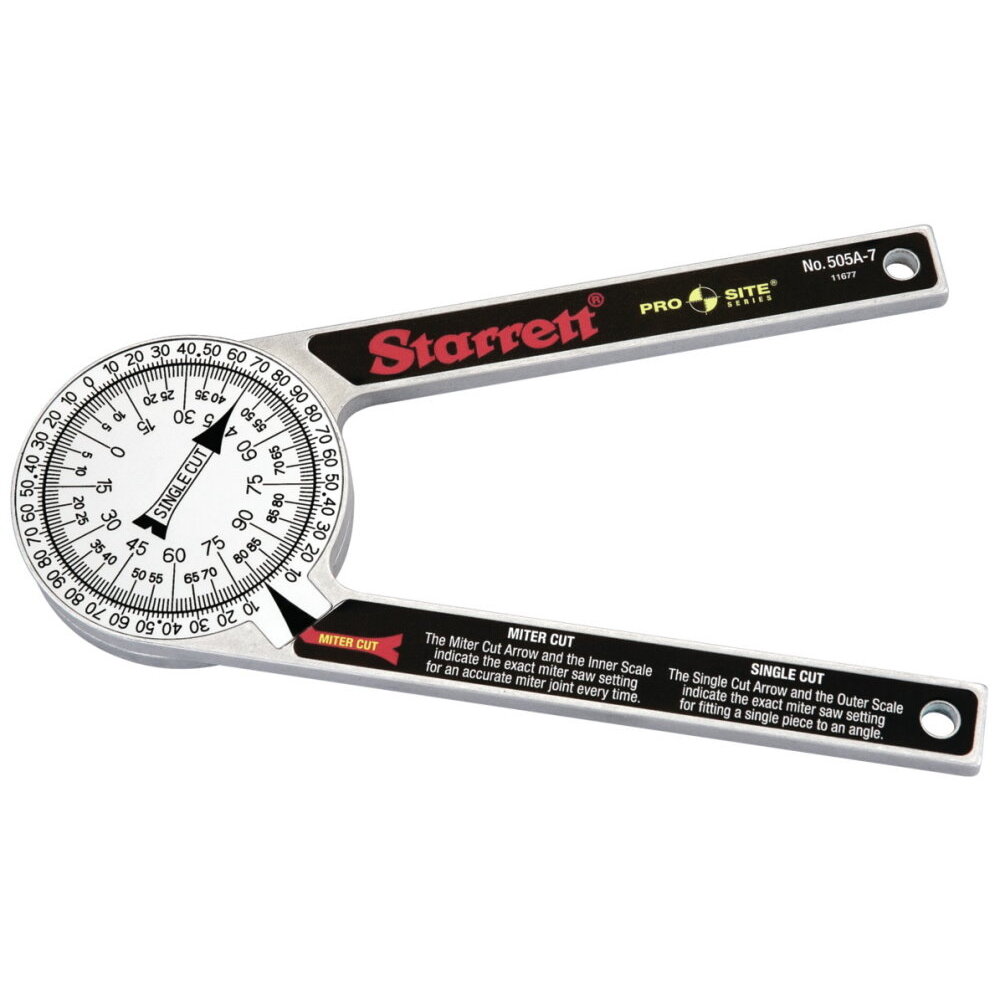 Starrett 505A-7 ProSite 7" Aluminum Miter Saw Protractor (11677) Starrett 505A-7 ProSite 7" Aluminum Miter Saw Protractor (11677)