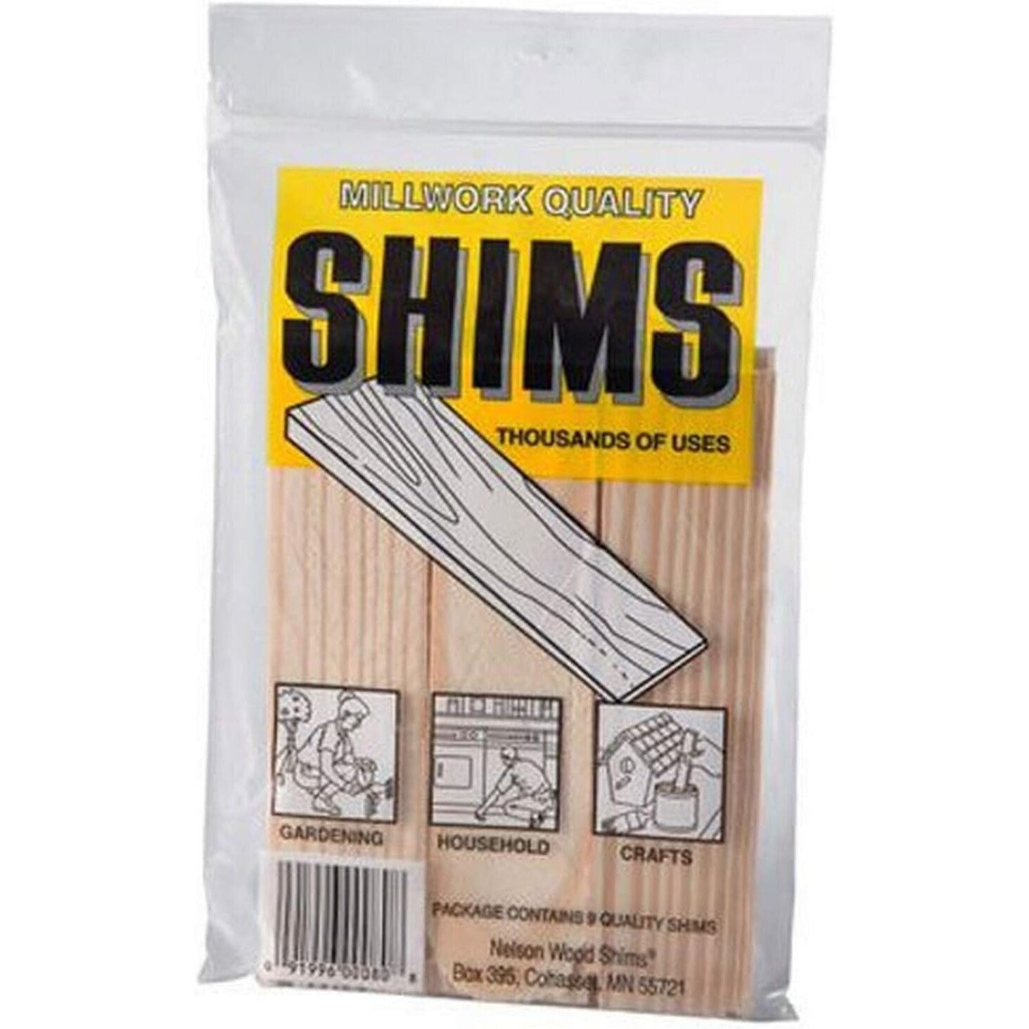 Nelson Wood Shims DIY Bag 6-inch x 1-1/2 inch Wood Shims - 9 Shims per Package