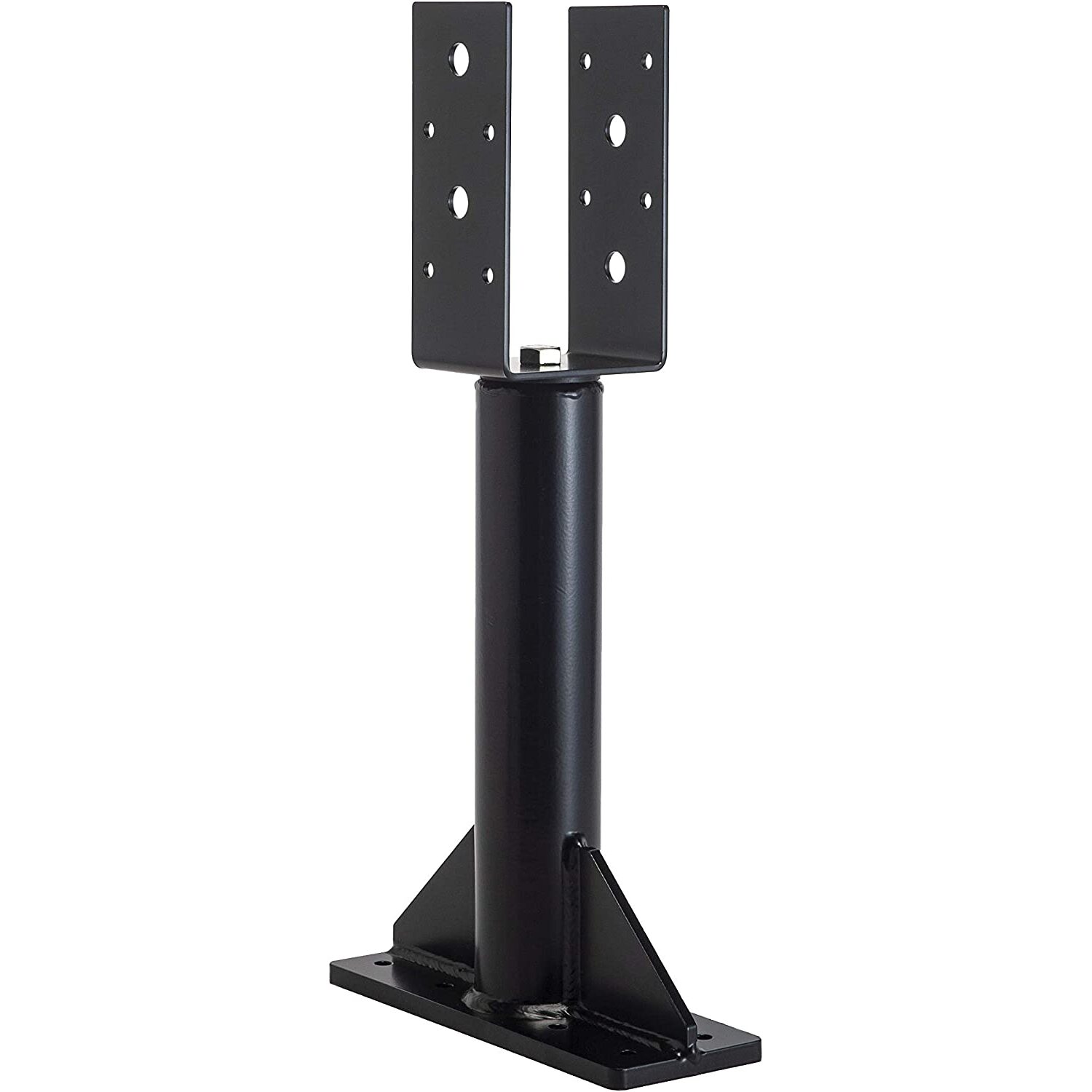 SkyLift SKDR-3.5  12" Designer SkyLift Roof Riser for Vertical Wood Post with 3-1/2" Saddle - Black