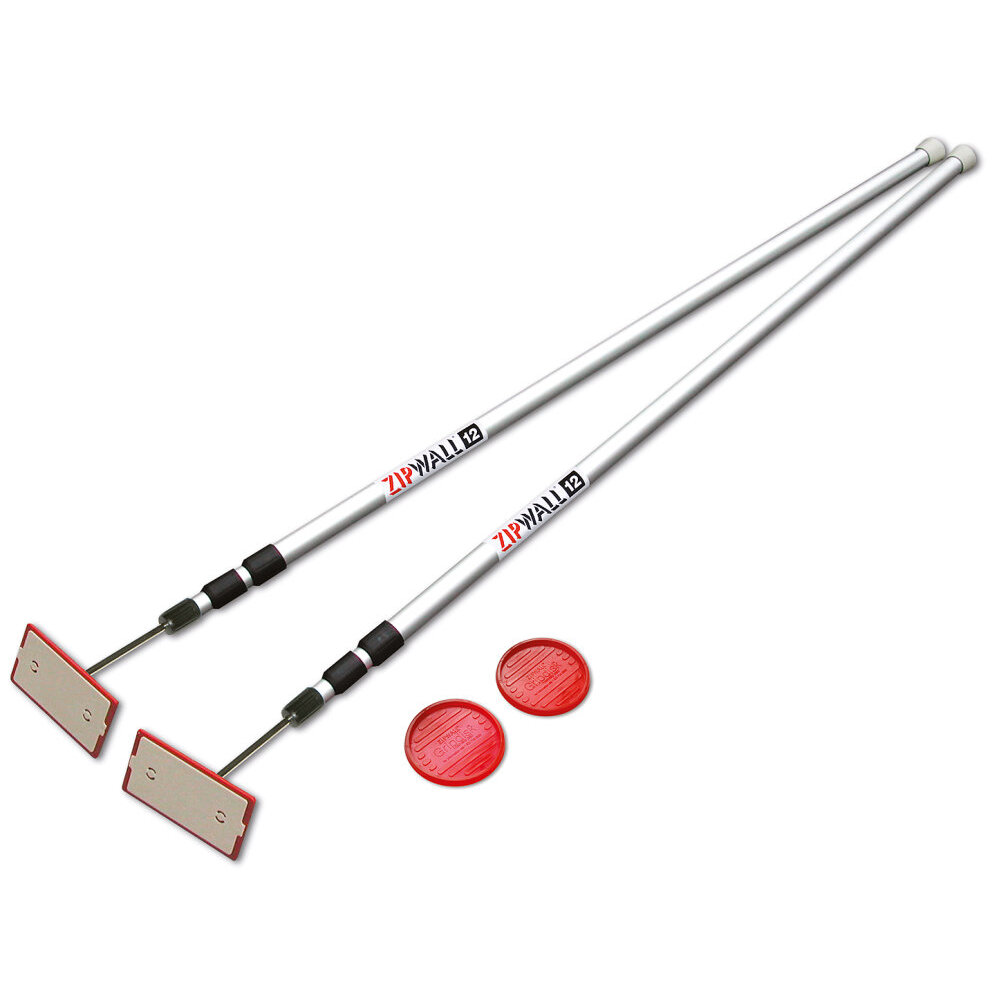 ZipWall SLP2  12' Spring-Loaded Poles for Dust Barriers - 2-per Package