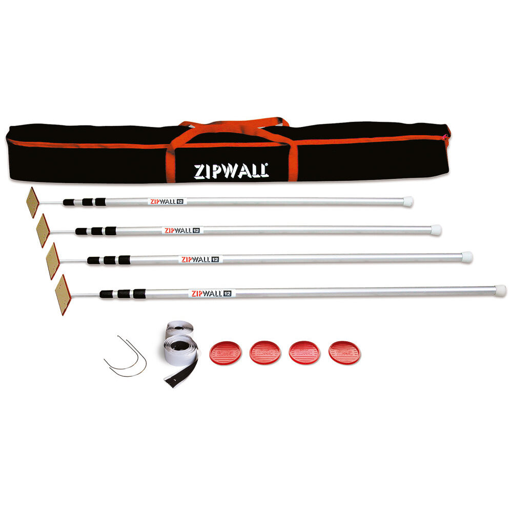 ZipWall SLP4  12' Spring-Loaded Poles for Dust Barriers - 4-per Package